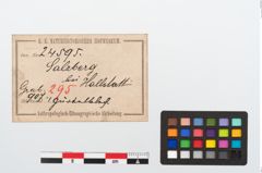 Etikett zu Bronzegürtelblech (NHMW-PRAE-024595)